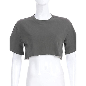 เสื้อครอปผู้หญิงแฟชั่น ผ้าฝ้าย 100% สินค้าคุณภาพดี สวมใส่สบาย แบรนด์สั่งทำได้ ระบายอากาศได้ดี - Product Image 3