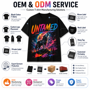 Untamed Wolf Printed Front <b>Men's</b> Black T-Shirt Long Sleeve O-Neck Loose Fit Casual 100% Cotton Jersey Breathable <b>Animal</b> Print - Product Image 4