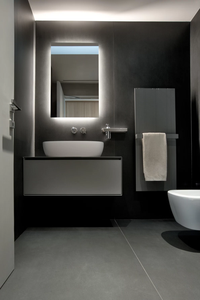 หินอิตาลีเผาผนึกขนาด 1620x3240 มม. หนา 12 มม. รุ่น Calce Nero สีดำเข้ม สไตล์โมเดิร์นหรูหรา ผลิตตามสั่งสำหรับเคาน์เตอร์ครัวและท็อปโต๊ะ - Product Image 2