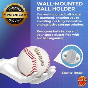 White <b>colour</b> Left and Right Small Ball Holder Wall Mounted Ball Holder Hand Sculptured Small Balls Wall rack Display - Product Image 3