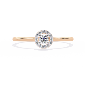 แหวนเพชรทรงกลมมินิมอลสำหรับผู้หญิง ทองคำแท้ 10k 14k 18k เหมาะสำหรับเป็นของขวัญ งานหมั้น วันครบรอบแต่งงาน - Product Image 2