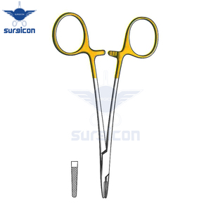 Webster Needle Holder <b>12</b> cm / 4-3/4 Inch Serrated Delicate Surgical Needle Holder with Tungsten Carbide TC GOLD Inserts - Product Image 2