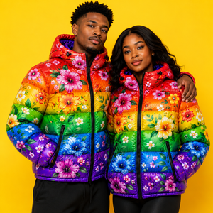 Chaqueta acolchada con estampado floral de alta calidad de Cosh International, unisex, para invierno, a prueba de viento, de color liso. - Product Image 5
