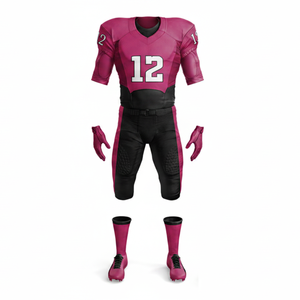 Ensemble d'uniformes de football américain 100% respirant pour hommes, 100% polyester, sublimation, manches courtes, uniforme de football américain personnalisé - Product Image 6