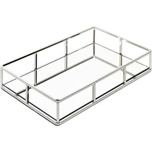 Modern Luxury Gold Metal Glass <b>Mirrored</b> Decorative Tray Set Geometric Square Hexagon Heart Shape Vanity Jewelry Makeup Tray - Product Image 4