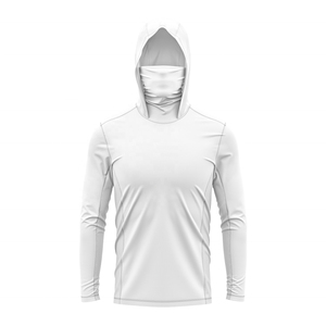 Men's <b>Red</b> <b>Long</b> <b>Sleeve</b> Hooded UPF 50 Sun Protection Fishing Shirt Solid Color Pullover <b>Top</b> Anti-UV Quick Dry - Product Image 2