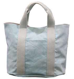 Sac fourre-tout en coton bleu élégant personnalisable en gros avec doublure, sac de plage en toile de coton teint 12 oz pour femmes - Product Image 1