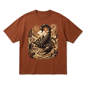 Custom Cyberpunk Mecha Cyber Scorpion Crest Graphic Men's Black Heavyweight T-<b>Shirt</b> Futuristic Arachnid Tee - Product Image 2