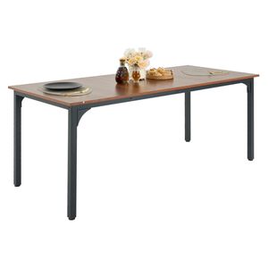 71-Inch Rectangle <b>Dining</b> <b>Table</b> Large <b>Rustic</b> <b>Wood</b> Furniture Stable 6-8 Person Farmhouse Dinner <b>Table</b> Rectangular Conference Desk - Product Image 1