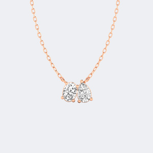 Collier pendentif Toi et Moi en or plaqué 10 carats avec diamant ovale en forme de poire de 1,00 carat, couleur E - Product Image 3