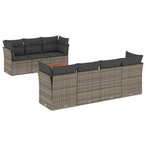 Ensemble de canapés de jardin en rotin PE gris modulaire, élégant et durable, meubles d'extérieur - Product Image 2