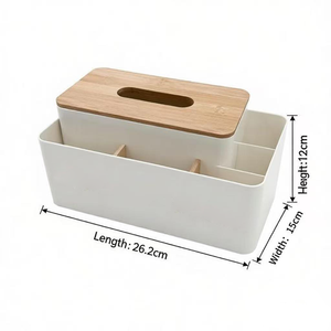 <strong>2026</strong> Multifunctional <strong>tissue</strong> Box Plastic Bamboo Storage Customized <strong>color</strong> Home Living Room Bedroom Desktop Organizer - Product Image 4