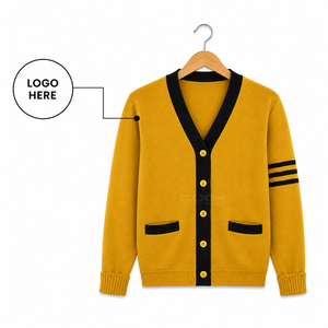 Cosh International Acrylic Custom Logo Sisterhood Sorority Mustard Knitted <b>Women</b> <b>Short</b> Sweater Cotton Floral Print Varsity - Product Image 1