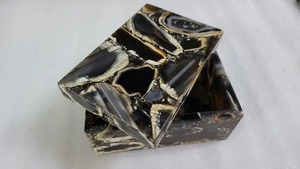 Handcrafted Blue Resin <b>Trinket</b> <b>Box</b> Elegant Storage Solution Featuring Food Fruit Angel Styles - Product Image 2