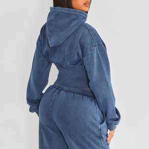 Sudadera Corta con Capucha de Algodón para Mujer, de Primera Calidad, Cómoda, Informal, para Otoño, Forrada, Transpirable, de Manga Corta, en Oferta - Product Image 2