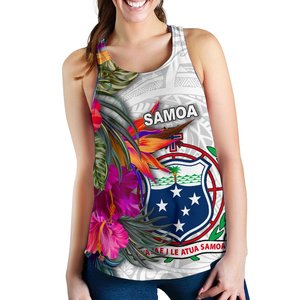Samoa Women's Tank <b>Top</b> Scoop Neck Digital Printed <b>Floral</b> Breathable Knitted Polyester Casual Front Logo Embroidery - Product Image 5