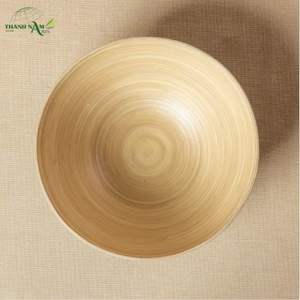 Tazón de Bambú Prensado con Interior Natural y Exterior con Recubrimiento de Color, Diseño Clásico Ecológico - Product Image 5