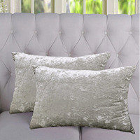 Taie d'oreiller carrée en velours écrasé à motif solide 1 pièces housse de coussin pour lits Queen/King-pour la maison hôpital hôtel