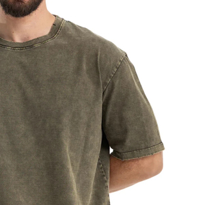 Nouveau style 2026 – T-shirt homme délavé à l'acide avec logo personnalisé – Produit très demandé – T-shirts homme délavés à l'acide - Product Image 2