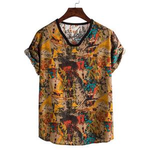 Mens Multicolor <b>Tie</b> Dye Crew Neck Short Sleeve Cotton Casual Summer Fashion Top Custom Logo OEM ODM Wholesale Apparel - Product Image 2