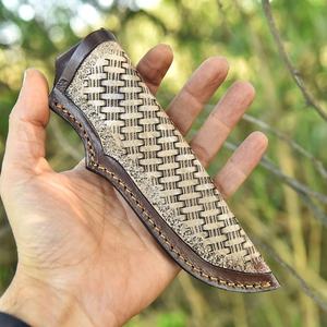 Couteau de camping artisanal en acier inoxydable OEM, lame fixe de qualité industrielle à pointe tombante, couteau utilitaire d'extérieur avec manche en résine de haute qualité - Product Image 2