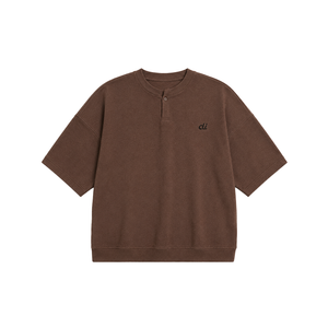 Customizable Oversized <b>Henley</b> Neck Streetwear Wholesale Custom Logo 3/4 Sleeves OEM Heavyweight 100% Cotton Casual Men's <b>shirts</b> - Product Image 3