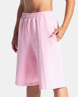 Shorts Bermuda Femme en Coton Premium 100% avec Impression DTG Personnalisée, Logo Rose, et Passepoil – Longueur Maxi