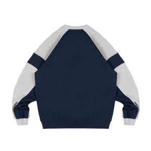 เสื้อสเวตเชิ้ตคอกลมแขนยาวผ้าคอตตอนเทอร์รี่คุณภาพดี 100% บุซับใน ปักโลโก้ตามสั่ง สีตัดต่อ สำหรับผู้ชาย - Product Image 2