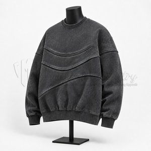 Sweat-shirt à col rond pour homme, coupe classique, en molleton français lavé, couleur unie, pull décontracté, 100% coton, respirant, streetwear d'automne - Product Image 3