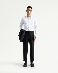 Chemises décontractées à manches longues et col en V pour hommes, boutonnage simple, formelles, infroissables, très extensibles, coupe ajustée, en polyester/coton, pour le bureau - Product Image 3