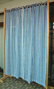 Cortina con Estampado de Rayas Azules, Panel de Ventana de Algodón para Decoración del Hogar y Hoteles, Diseño Personalizado, Exportador Mayorista - Product Image 4