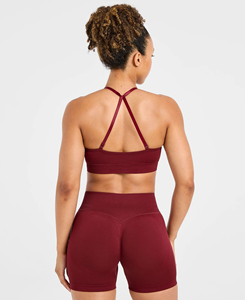 Ensemble de yoga 2 pièces sur mesure pour femme, couleur unie, short taille haute, soutien-gorge de sport à bretelles croisées, extensible dans les quatre sens, faible MOQ - Product Image 3