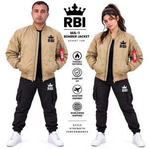 Blousons Bomber MA1 RBI, Blousons de Vol MA1, Blousons de Pilote en Nylon - Unisexe, Manches Longues, Utilisation en Avion - Product Image 5