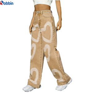 Jeans de Tallas Grandes para Mujer, OEM, Elásticos, de Mezclilla, Algodón, Corte Regular, Estilo Cargo, Pierna Recta, Transpirables, de Secado Rápido, Venta al Por Mayor, Moda - Product Image 3