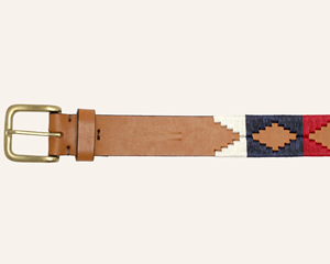 Premium Quality Vintage Style Polo <b>Belt</b> with Geometrical Design and Alloy Pin Buckle - Product Image 2