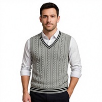 Pull en tricot personnalisé pour homme grande taille, col en V, motif uni, pull chaud d'hiver, pull de fête, laine/acrylique, vente en gros