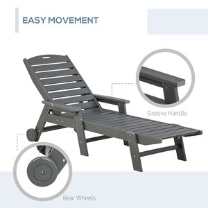 Sdraio da Esterno Regolabile con Schienale Reclinabile, Impermeabile, per Piscina e Spiaggia, con Ruote - Product Image 5