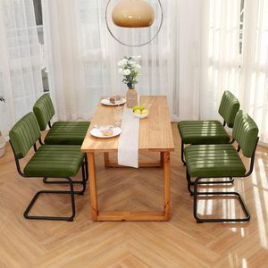 Ergonomic Green Upholstered Dining Chair with Metal Legs, Velvet Accent Chair for Restaurant, Hotel Lobby and Cafe <b>Seating</b> - Product Image 4