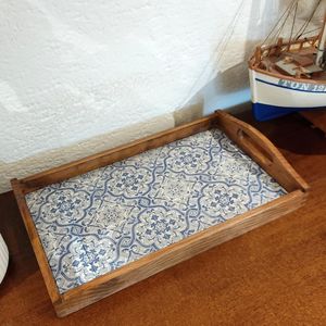 UO Art Farmhouse Wooden Enamel Printed Rectangle Tray Country Home Decor Wedding Dining Table Serving <b>Platter</b> Wholesale - Product Image 6