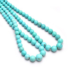 AAA+ Turquoise 5mm-11mm Smooth Round <b>Beads</b> Natural Arizona <b>Blue</b> Turquoise Semi Precious Gemstone Loose <b>Beads</b> for Jewelry Making - Product Image 2