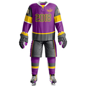 Professionelle Atmungsaktive Eishockey-Teamuniform mit Individuellem Logo, Namen und Nummer in Premium-Qualität aus Strapazierfähigem Stoff für den Sport - Product Image 1