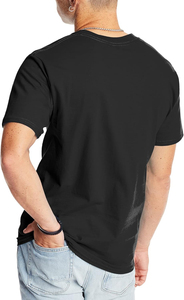 Black Custom Men's T-Shirts <b>Short</b> <b>Sleeve</b> O-Neck Cotton Worsted Fabric 230g Front Logo Silk Screen Printed Formal Loose Fit - Product Image 3
