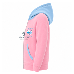 เสื้อฮู้ดซิปสำหรับผู้หญิง Jack And Jill Of America สีแทน แต่งฮู้ดตัดสี ซิปยาว แขนยาว ปักลายตัวอักษรกรีก เสื้อสเวตเชิ้ตลำลอง - Product Image 3