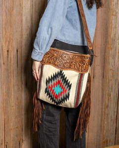 Bolso Bandolera de Cuero Genuino 100% con Flecos Hechos a Mano, Diseño Único 2026, Multicolor, Estilo Bohemio Azteca - Product Image 3