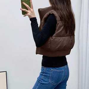 Nuevo Chaleco Corto Acolchado con Capucha para Mujer, Chaqueta sin Mangas, Impermeable, Ecológico, Transpirable, Cálido, Informal - Product Image 4