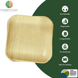 Piatto Quadrato Monouso da 9 Pollici Realizzato in Foglia di Palma Naturale - Product Image 6
