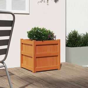 Jardinière en bois de pin massif brun ciré 19,7x19,7x19,7 po – Pots et jardinières - Product Image 3