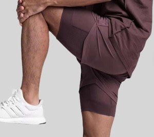 Mens High Quality Athletic <b>Compression</b> <b>Shorts</b> 100% Cotton Canvas Knitted High Waist Quick Dry Eco-Friendly Workout Gym Running - Product Image 1