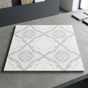 Baldosas de Porcelana para Piscina de 24x24 Pulgadas, Acabado Brillante, Diseño de Mármol Digital, 8mm, Garantía de 4 Años - Product Image 1