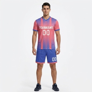 ชุดฟุตบอลชายแบบปรับแต่งได้ เนื้อผ้านุ่มระบายอากาศดี แห้งเร็ว สไตล์เสื้อทีมฟุตบอล พร้อมบริการสกรีนโลโก้ทีม - Product Image 1